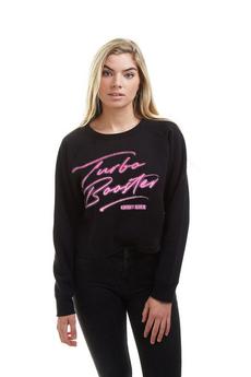 Knight Rider Black Knight Rider Neon Turbo Cropped Crew Sweatshirt