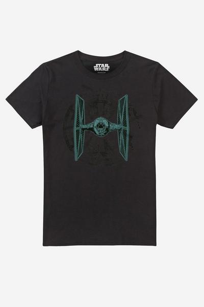 Star Wars Black Imperial Star Fighter Mens T-shirt