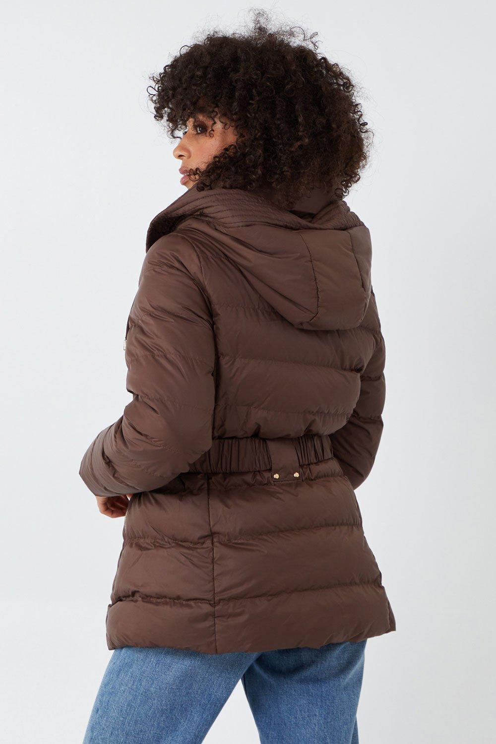 sanctuary belted maxi puffer coat