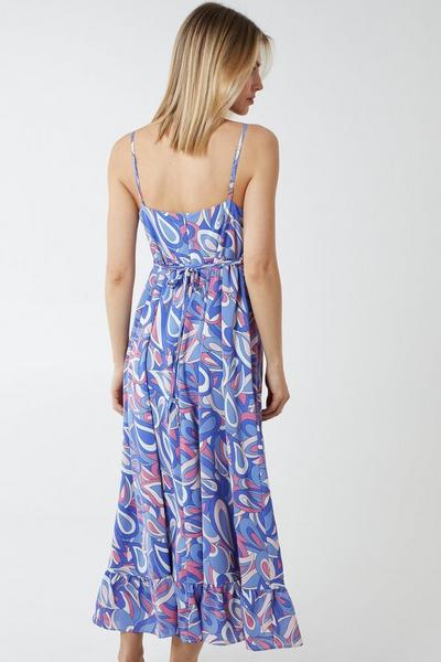 Blue Vanilla Blue Tiered Hem Strappy Midi Dress