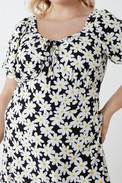 Blue Vanilla Black Curve Plus Size Milkmaid Neckline Dress