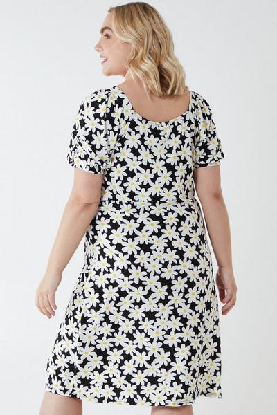 Blue Vanilla Black Curve Plus Size Milkmaid Neckline Dress