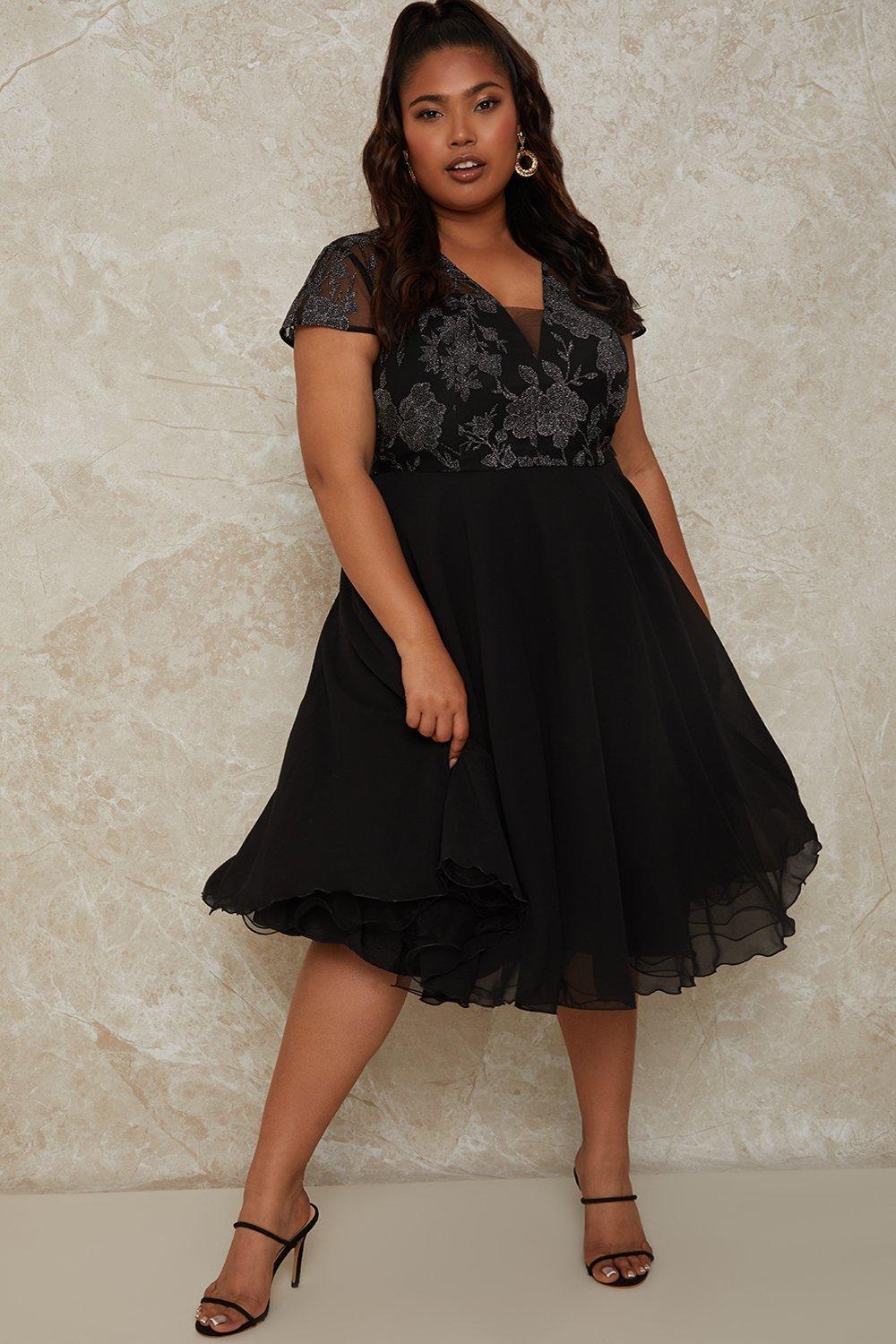 plus size v neck a line dress