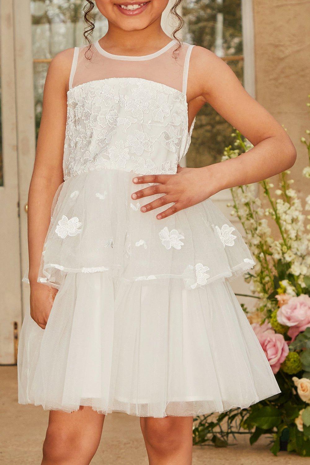 Dresses | Girls Floral Lace Tiered Midi Dress | Chi Chi London
