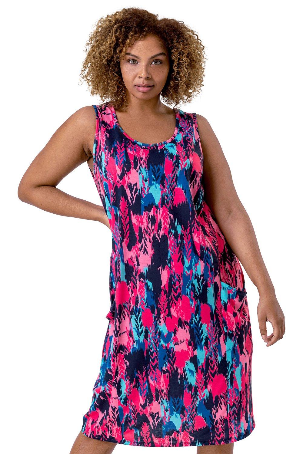 Roman Curve Abstract Print Cocoon Dress | Debenhams