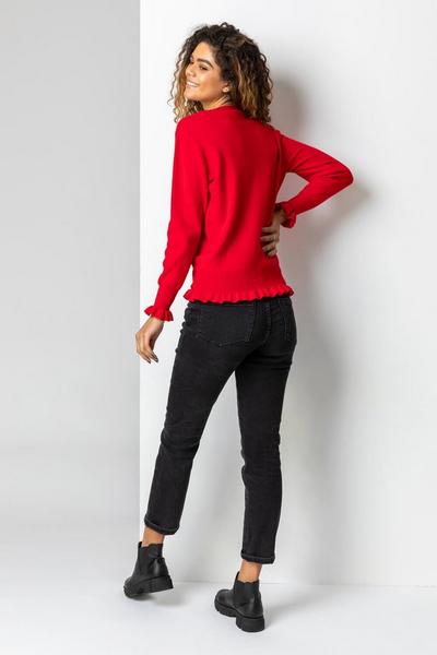 Roman Red Faux Pearl Embellished Heart Jumper