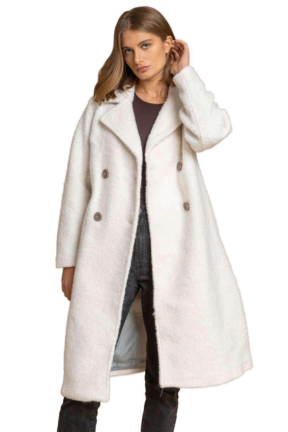 Roman Longline Boucle Textured Coat | Debenhams