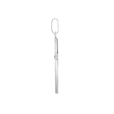 Jewelco London Silver 9ct White Gold 0.03ct Diamond Solitaire Cross Pendant