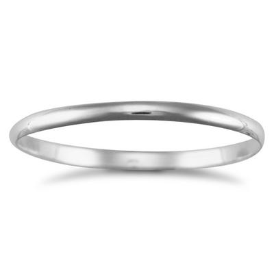 Jewelco London Silver Sterling Silver D shape slave Bangle