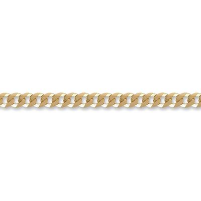 Jewelco London Gold Solid 9ct Yellow Gold Flat Curb 6.2mm Gauge Chain Necklace