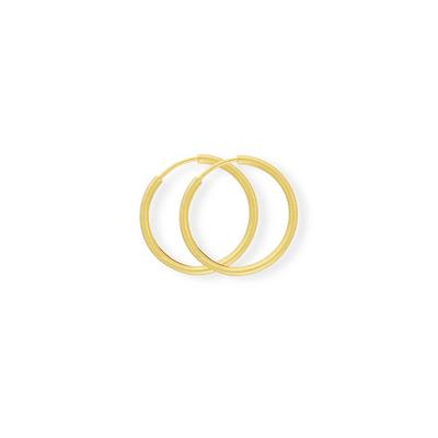 Jewelco London Gold 9ct Yellow Gold 0.75mm Thin Sleeper Hoop Earrings - 14mm