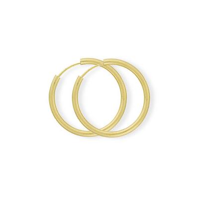 Jewelco London Gold 9ct Yellow Gold 1.2mm Gauge Sleeper Hoop Earrings - 22mm