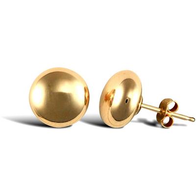 Jewelco London Gold 9ct Yellow Gold Button Pebble Stud Earrings, 8mm