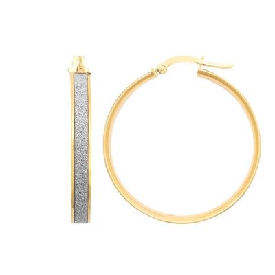 Jewelco London Gold 9ct Gold MoonDust Stardust 4mm Hoop Earrings 32mm