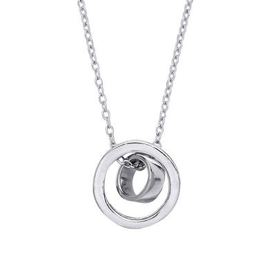 Jewelco London Silver Silver Swing Loop Halo Charm Necklace