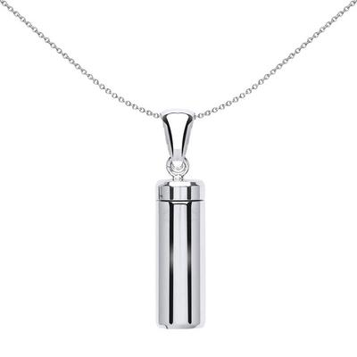 Jewelco London Silver Silver Cremation Urn Locket Necklace 18 inch