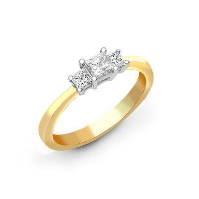 Jewelco London Gold 18ct Gold 1ct Diamond Trilogy Engagement Ring 5mm