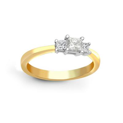 Jewelco London Gold 18ct Gold 1ct Diamond Trilogy Engagement Ring 5mm