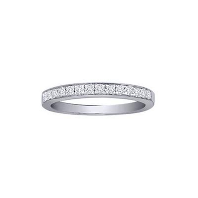 Jewelco London Silver Platinum 0.25ct Diamond Dainty Band Eternity Ring 2.5mm