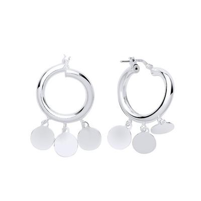 Jewelco London Silver Silver Chandelier Droplets Hoop Drop Earrings 19mm
