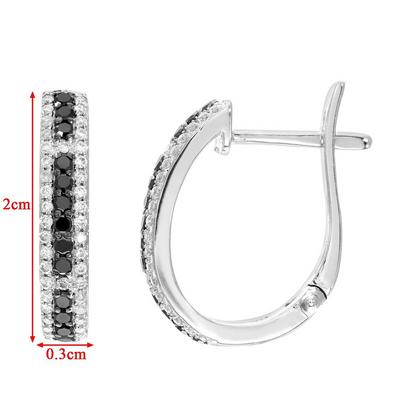 Jewelco London Silver 9ct White Gold 0.45ct Diamond Inverted Eternity Drop Earrings