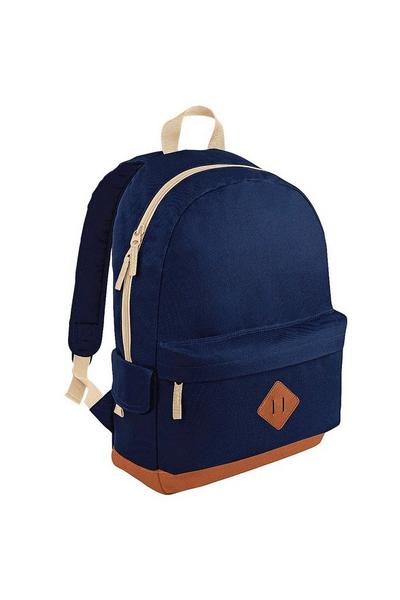 Bagbase Navy Heritage Retro Backpack / Rucksack / Bag (18 Litres)