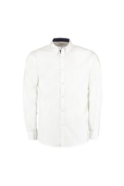 Kustom Kit Off White Contrast Premium Oxford Shirt