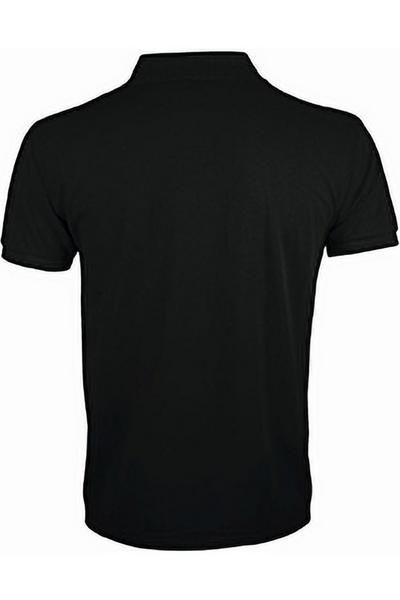 SOL'S Black Prime Pique Plain Short Sleeve Polo Shirt