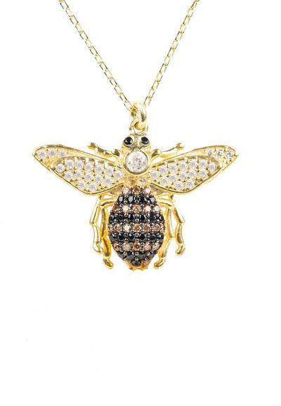 Latelita Gold Honey Bee Pendant Necklace Gold