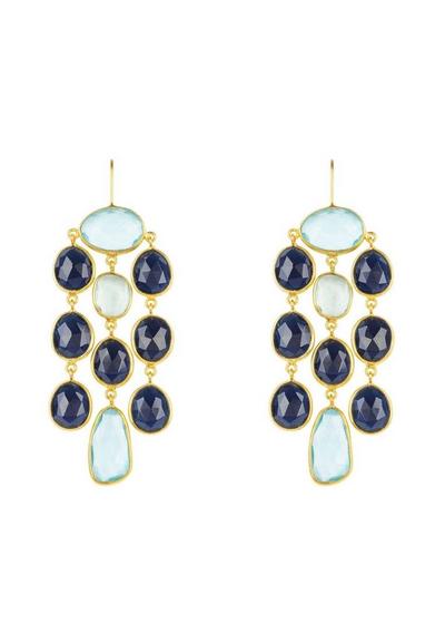 Latelita Blue Splash Gemstone Earring Gold Sapphire Hydro