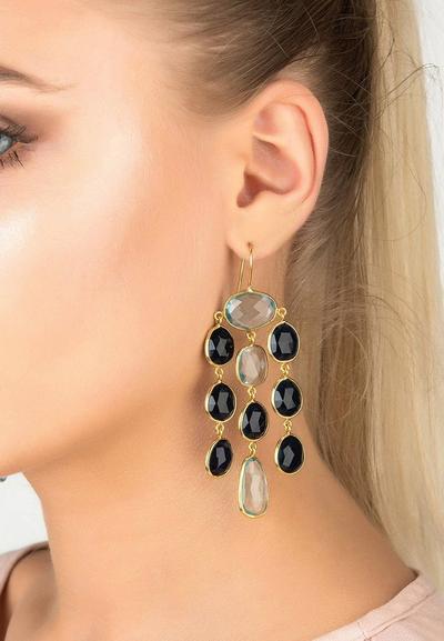 Latelita Blue Splash Gemstone Earring Gold Sapphire Hydro