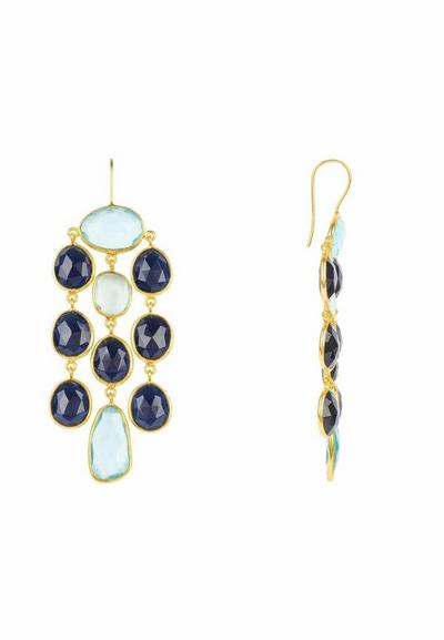 Latelita Blue Splash Gemstone Earring Gold Sapphire Hydro