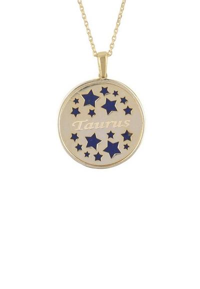 Latelita Blue Zodiac Lapis Lazuli Gemstone Star Constellation Pendant Necklace Gold Taurus