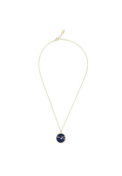 Latelita Blue Zodiac Lapis Lazuli Gemstone Star Constellation Pendant Necklace Gold Taurus