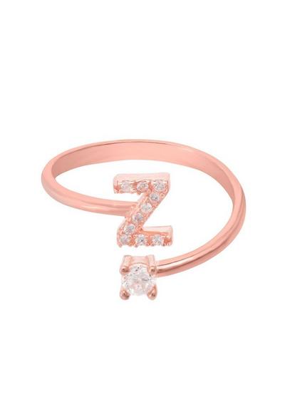 Latelita Pink Initial Ring Rosegold Z