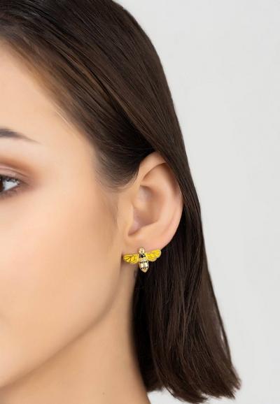 Latelita Multi Enamel Bee Stud Earring Gold