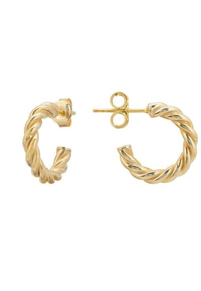 Latelita Yellow Twisted Rope Hoop Earrings Gold