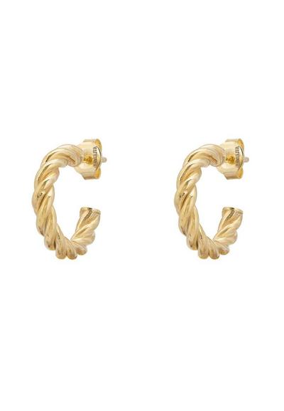 Latelita Yellow Twisted Rope Hoop Earrings Gold
