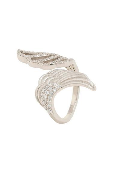 Latelita Silver Angels Wing Wrap Around Ring Silver