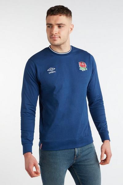 Umbro Navy England Classic Contrast Rib Long Sleeve T-shirt