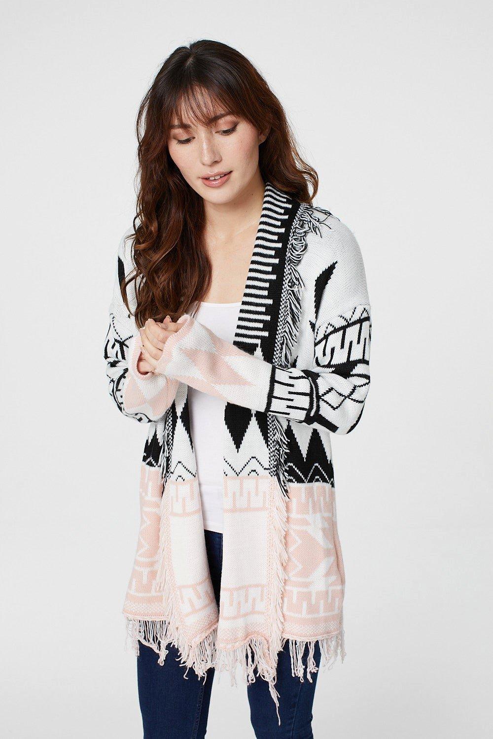 nordic print cardigan