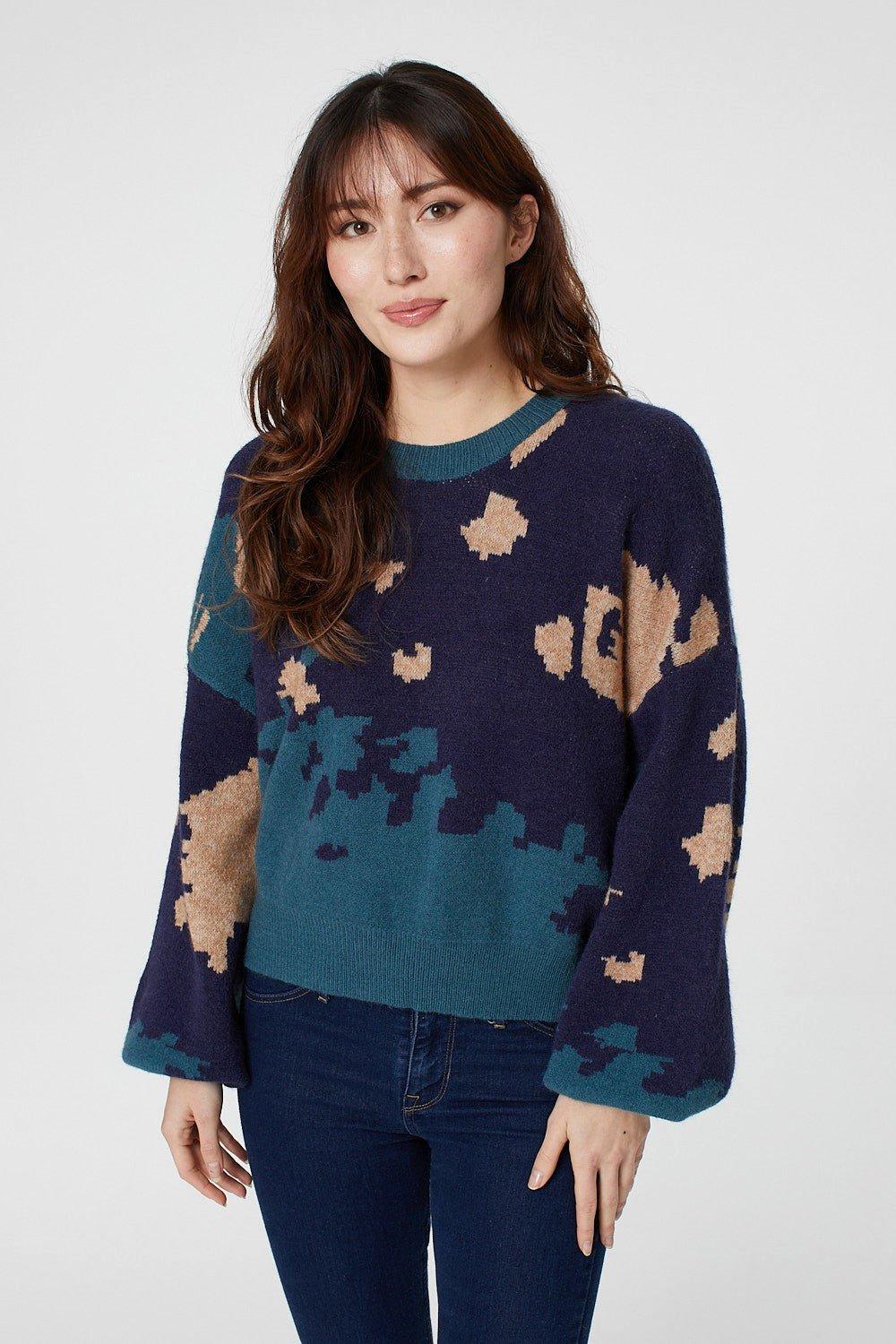 Jumpers & Cardigans | Abstract Oversized Knit Jumper | Izabel London