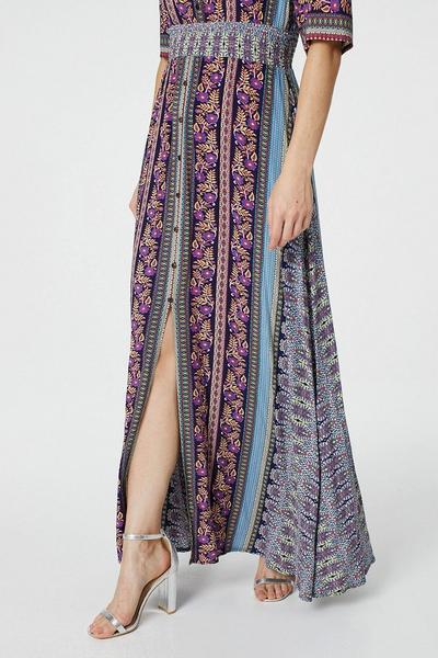 Izabel London Blue Paisley Print A-Line Maxi Dress