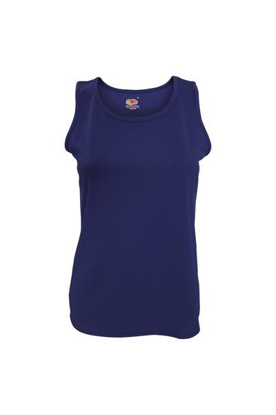 Fruit of the Loom Mid Navy Sleeveless Lady-Fit Performance Vest Top