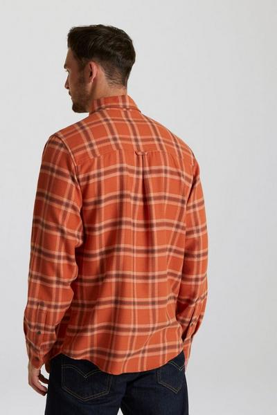 Craghoppers Orange 'Lough' Long Sleeved Check Shirt