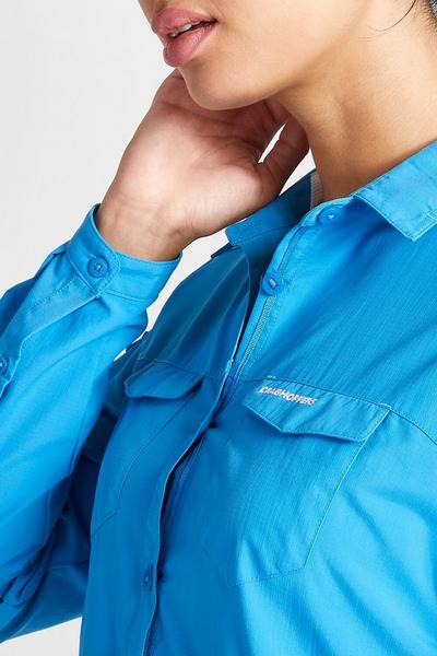 Craghoppers Blue Insect-Repellent 'NosiLife Adventure II' Long Sleeve Shirt