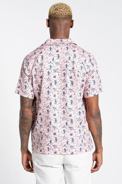 Craghoppers Pale Pink Linen-Blend 'NosiBotanical Hula' Short Sleeve Shirt