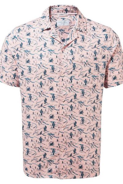 Craghoppers Pale Pink Linen-Blend 'NosiBotanical Hula' Short Sleeve Shirt