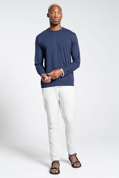 Craghoppers Navy Cotton-Blend 'NosiBotanical Coulter' Long Sleeve T-Shirt