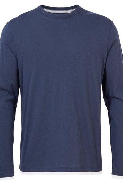 Craghoppers Navy Cotton-Blend 'NosiBotanical Coulter' Long Sleeve T-Shirt
